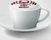 Jura 66501 170ml Porcelán Cappuccino pohár + csészealj szett 2 darabos - Fehér