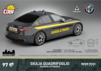 Cobi 24657 Giulia Quadrifoglio Guardia di Finanza autó 97 darabos Műanyag makett 1:35