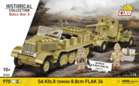 Cobi 3143 Sd.Kfz.8 und 8.8 cm Flak 36 Katonai jármű 2 db figurával 975 darabos építőjáték