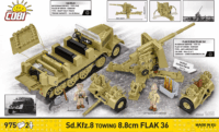 Cobi 3143 Sd.Kfz.8 und 8.8 cm Flak 36 Katonai jármű 2 db figurával 975 darabos építőjáték