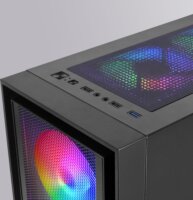 Tacens Mars MC-AIR Midi Torony Számítógépház + 4db 120mm FRGB ventilátor - Fekete