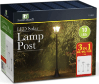 Garden of Eden 11404 Napelemes Kerti LED Kandeláber Lámpa Állítható magassággal - Fekete