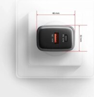 Axagon ACU-PQ67 PD3.0 & QC4+ USB-C / USB-A Hálózati Gyorstöltő Adapter 67W - Fekete