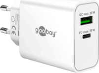 Goobay 75336 USB-A / USB-C Hálózati Gyorstöltő Adapter 30W - Fehér