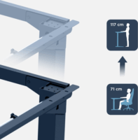 Mark Adler Xeno 5.0 Elektromosan állítható Gamer asztal váz 115-165 x 58 x 71-117 cm - Fekete