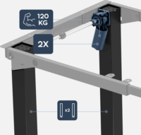 Mark Adler Xeno 5.0 Elektromosan állítható Gamer asztal váz 115-165 x 58 x 71-117 cm - Fekete