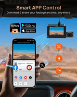 70mai Dash Cam T800 4K WiFi / 4G Autós Menetrögzítő Kamera szett - Fekete