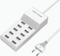 IRIS Uta-100 Hálozati 10xUSB Töltőállomás 50W - Fehér
