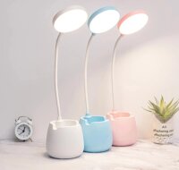 TOO FLOWER Akkus Asztali LED lámpa tolltartóval 42 cm - Rózsaszín