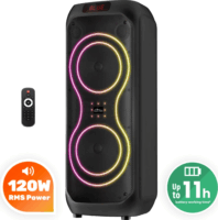 Media-Tech MT3185 Akkus Hordozható Bluetooth Hangszóró 120W - Fekete