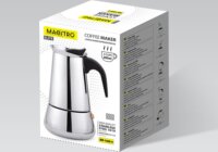 Maestro MR-1660-9 9 személyes Kotyogós kávéfőző - Fekete = Ezüst