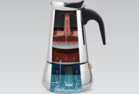 Maestro MR-1660-9 9 személyes Kotyogós kávéfőző - Fekete = Ezüst