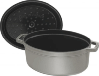 Zwilling Staub Roaster La Cocotte Öntöttvas Ovális sütő-főzőedény fedővel Ø 27cm 3,2L - Szürke
