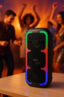 Squeak SQ1009 Bluetooth RGB Karaoke Party Hangszóró 45W - Fekete