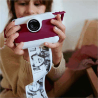 Kidywolf K-Print Gyerek Instant Fényképezőgép Selfie funkcióval - Piros