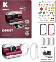 Kidywolf K-Print Gyerek Instant Fényképezőgép Selfie funkcióval - Piros