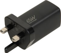 iBox ILUC65BUK GaN USB-A / 2x USB-C Hálózati Gyorstöltő Adapter 65W + USB-C Kábel - Fekete