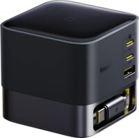 Baseus Super GaN USB-A / 3x USB-C Töltőállomás 100W integrált USB-C kábellel - Fekete