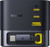 Baseus Super GaN USB-A / 3x USB-C Töltőállomás 100W integrált USB-C kábellel - Fekete
