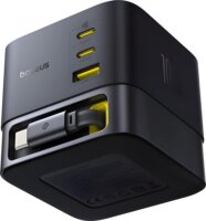 Baseus Super GaN USB-A / 3x USB-C Töltőállomás 100W integrált USB-C kábellel - Fekete