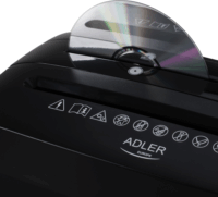 Adler AD 1037b Iratmegsemmisítő 6 lap 13L - Fekete