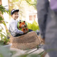 Nici 62692 Hátizsák róka plüssel 25 cm - Zöld