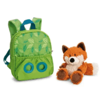 Nici 62692 Hátizsák róka plüssel 25 cm - Zöld