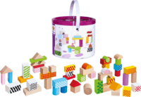 Eichhorn 50 darabos színes fa építőkockák Bébi építőjáték