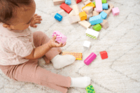 Eichhorn 50 darabos színes fa építőkockák Bébi építőjáték