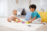 Eichhorn 50 darabos színes fa építőkockák Bébi építőjáték