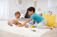 Eichhorn 50 darabos színes fa építőkockák Bébi építőjáték