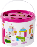 Eichhorn 50 darabos színes fa építőkockák Bébi építőjáték