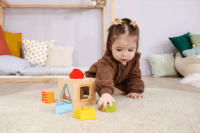 Eichhorn Színes fa formaválogató doboz bébijáték