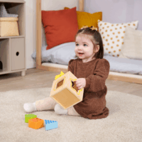 Eichhorn Színes fa formaválogató doboz bébijáték