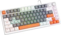 Savio Astral White Jade 3 Colours Mechanikus USB TKL RGB Gaming Billentyűzet US - Fehér