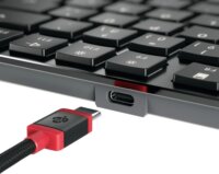 CHERRY KW X ULP 2.0 MINI Mechanikus Bluetooth + RF Wireless USB-C Billentyűzet DE - Fekete