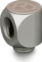 Thermal Grizzly TG-DM-FIT-6203 DeltaMate Rotary 90° G1/4" Anya - G1/4" Apa 90°-os Csavaros Könyök Idom - Ezüst (6db / csomag)