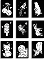 Kidywolf Illuminated világító fali dekorációs készlet (9db/csomag)