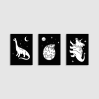 Kidywolf Illuminated 3 részes világító faldekoráció készlet - Dínó