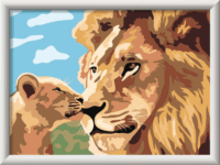 Ravensburger CreArt - Oroszlán kölykével számfestő készlet 24 x 18cm
