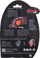 Flexi New Neon Automata póráz 5 m - Fekete/Narancs