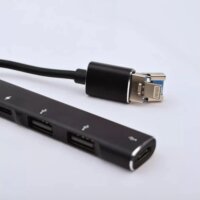 BLACKBIRD USB3.0 / Lightning HUB (2x USB-A + 1x USB-C + 1x Lightning) - Fekete