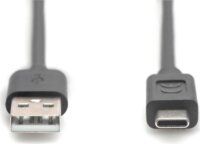 Digitus AK-300148-030-S USB‑A apa - USB‑C apa 2.0 Adat és Töltőkábel 15 Watt 3m - Fekete