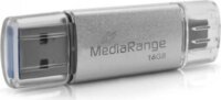 Mediarange MR935 USB-A / USB-C 16GB Pendrive - Ezüst