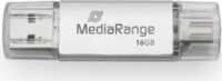 Mediarange MR935 USB-A / USB-C 16GB Pendrive - Ezüst