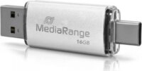 Mediarange MR935 USB-A / USB-C 16GB Pendrive - Ezüst