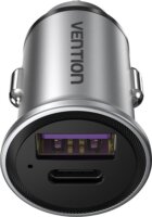 Vention FFFH0 USB-A + USB-A Autós gyorstöltő 60W (30W+30W) - Szürke