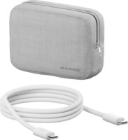 Alogic WCM3X100G USB-A / 2x USB-C Hálózati Utazó Gyorstöltő Adapter 100W + USB-C Kábel 2m - Fehér