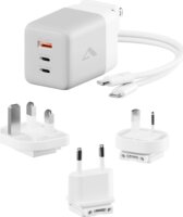 Alogic WCM3X100G USB-A / 2x USB-C Hálózati Utazó Gyorstöltő Adapter 100W + USB-C Kábel 2m - Fehér