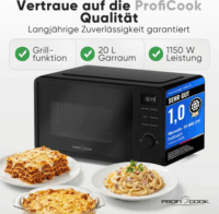 Proficook PC-MWG 1319 Szabadonálló Mikrohullámú sütő 20L 700W - Fekete